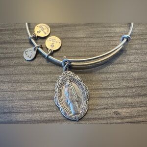 Alex and Ani Mother Mary Charm Bangle - Rafaelian Silver Finish